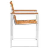 vidaXL Garden chairs 4 pcs solid acacia wood and stainless steel