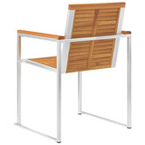 vidaXL Garden chairs 4 pcs solid acacia wood and stainless steel