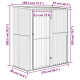 vidaXL Tuinhuis Groen 180,5x97x209,5 cm Gegalvaniseerd Staal
