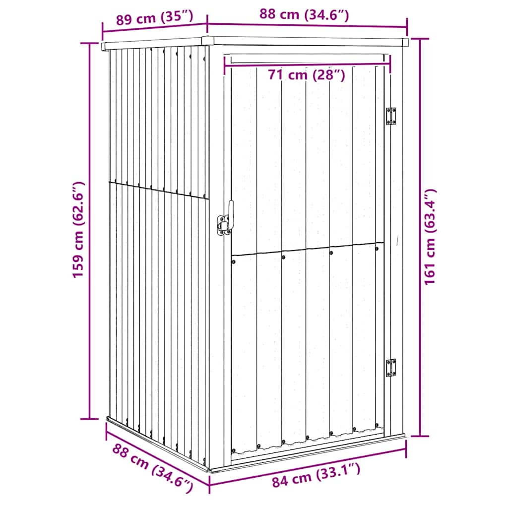 vidaXL Tuinschuur 88x89x161 cm gegalvaniseerd staal groen