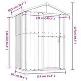 vidaXL Tuinschuur 126x97,5x177 cm gegalvaniseerd staal groen