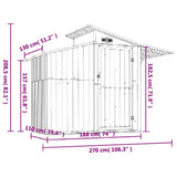 vidaXL Tuinschuur 270x130x208,5 cm gegalvaniseerd staal groen