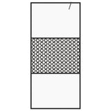 vidaXL Inloopdouchewand 80x195 cm ESG-glas transparant en zwart
