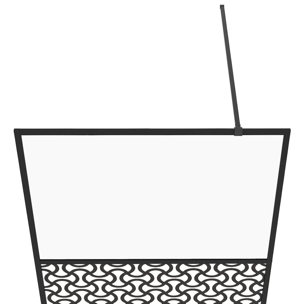 vidaXL Inloopdouchewand 80x195 cm ESG-glas transparant en zwart
