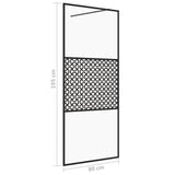 vidaXL Inloopdouchewand 80x195 cm ESG-glas transparant en zwart