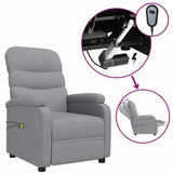 vidaXL Electric Massage Chair Fabric Light Grey