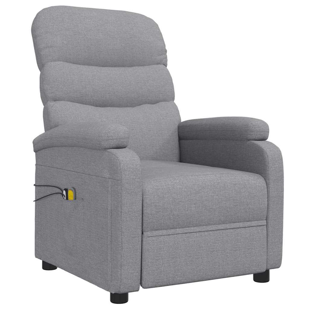 vidaXL Electric Massage Chair Fabric Light Grey