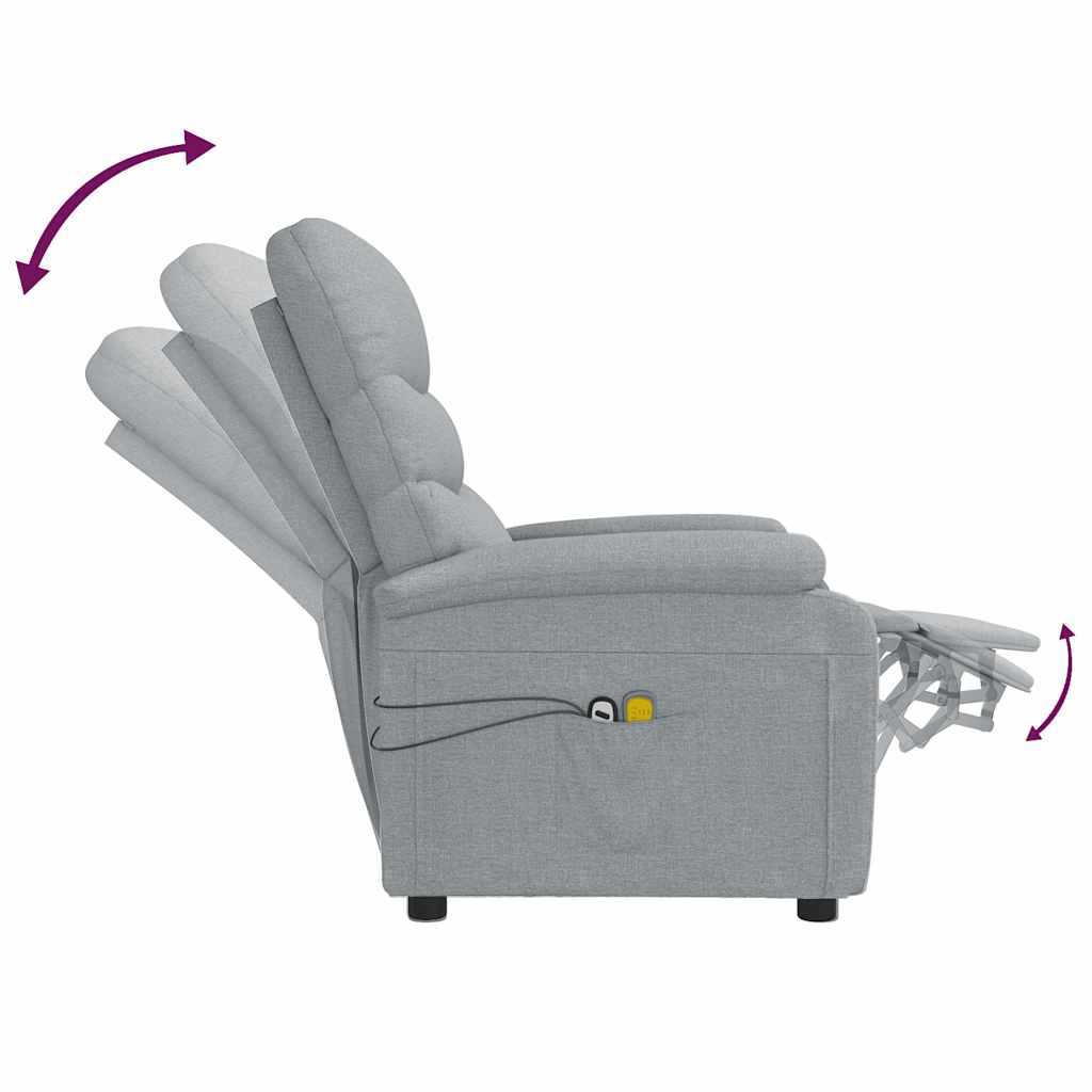 vidaXL Electric Massage Chair Fabric Light Grey