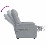 vidaXL Electric Massage Chair Fabric Light Grey