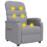 vidaXL Electric Massage Chair Fabric Light Grey
