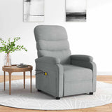 vidaXL Electric Massage Chair Fabric Light Grey