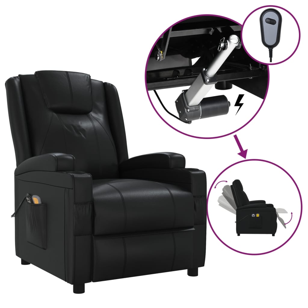 vidaXL Electric massage chair artificial leather black