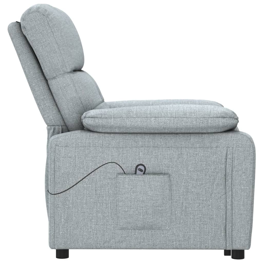 vidaXL Fauteuil elektrisch verstelbaar stof lichtgrijs