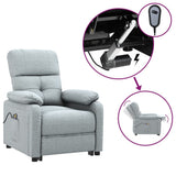 vidaXL Electric Massage Chair Fabric Light Grey