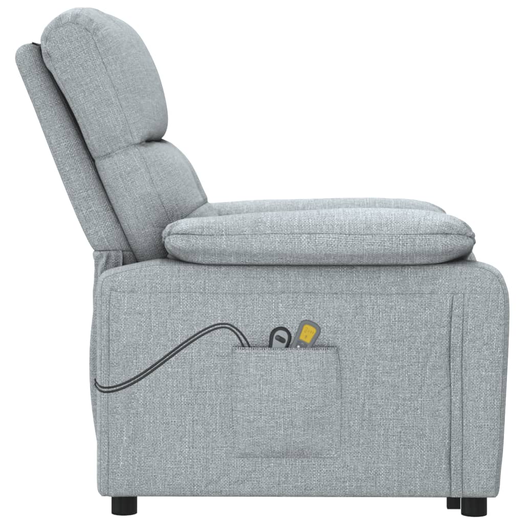 vidaXL Electric Massage Chair Fabric Light Grey