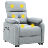 vidaXL Electric Massage Chair Fabric Light Grey