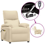 vidaXL Electric Massage Chair Fabric Cream