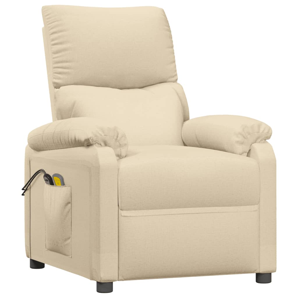 vidaXL Electric Massage Chair Fabric Cream