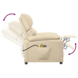 vidaXL Electric Massage Chair Fabric Cream
