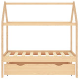 vidaXL Kids Bed Frame with Drawer Solid Pine Wood 70x140 cm