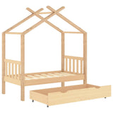 vidaXL Kinderbedframe met lade massief grenenhout 70x140 cm