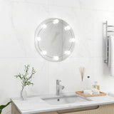 vidaXL Wall Mirror with LED Lights Round Glass