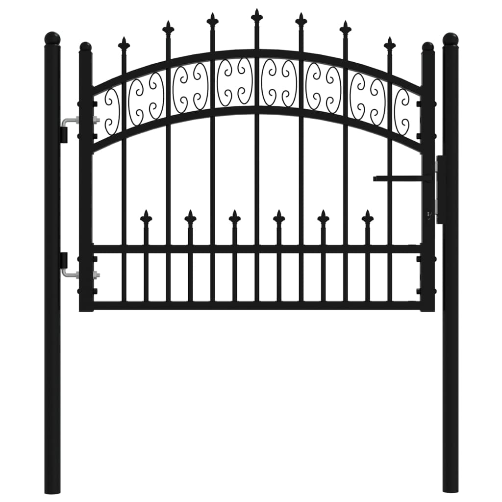 vidaXL Spear Top Garden Gate Black 103x75 cm Powder-Coated Steel