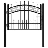 vidaXL Spear Top Garden Gate Black 103x75 cm Powder-Coated Steel