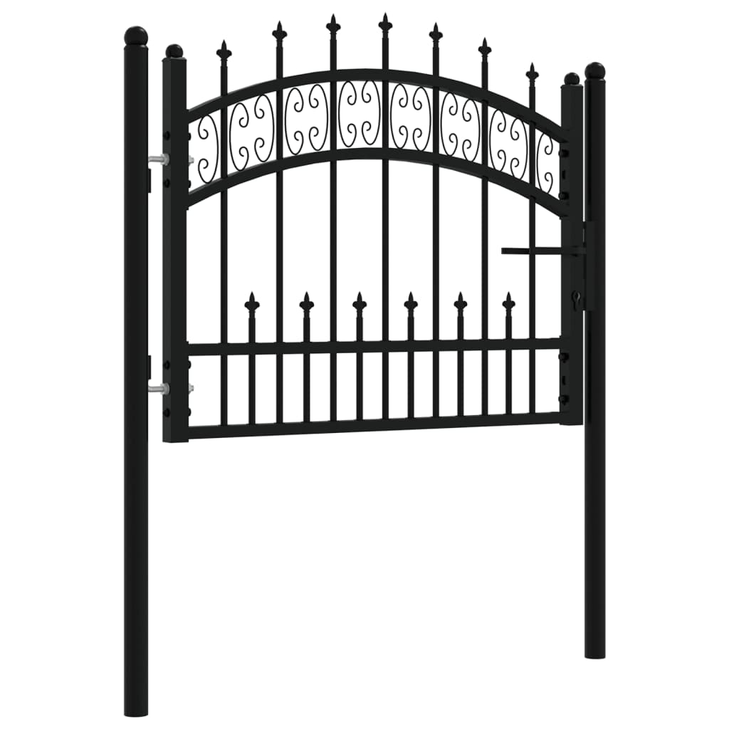 vidaXL Spear Top Garden Gate Black 103x75 cm Powder-Coated Steel