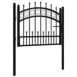 vidaXL Spear Top Garden Gate Black 103x75 cm Powder-Coated Steel