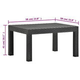 vidaXL 2-delige Loungeset met kussens PP rattan antracietkleurig