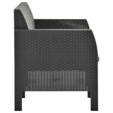 vidaXL 2-delige Loungeset met kussens PP rattan antracietkleurig