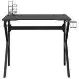 vidaXL Gamingbureau met K-vormige poten 90x60x75 cm zwart