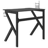 vidaXL Gamingbureau met K-vormige poten 90x60x75 cm zwart