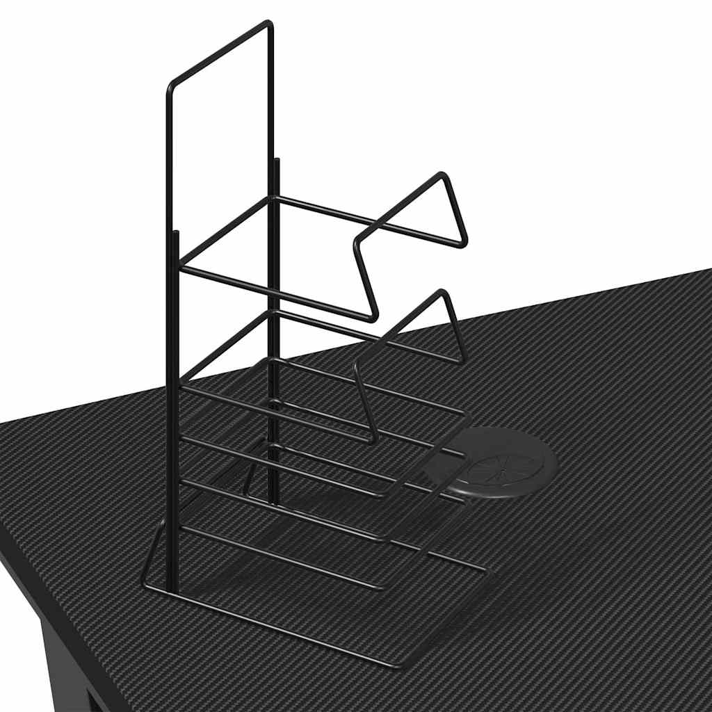 vidaXL Gamingbureau met K-vormige poten 90x60x75 cm zwart