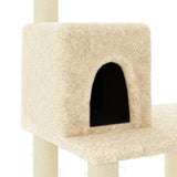vidaXL Kattenkrabpaal met sisal krabpalen 118,5 cm crèmekleurig