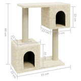 vidaXL Kattenkrabpaal met sisal krabpalen 60 cm crèmekleurig