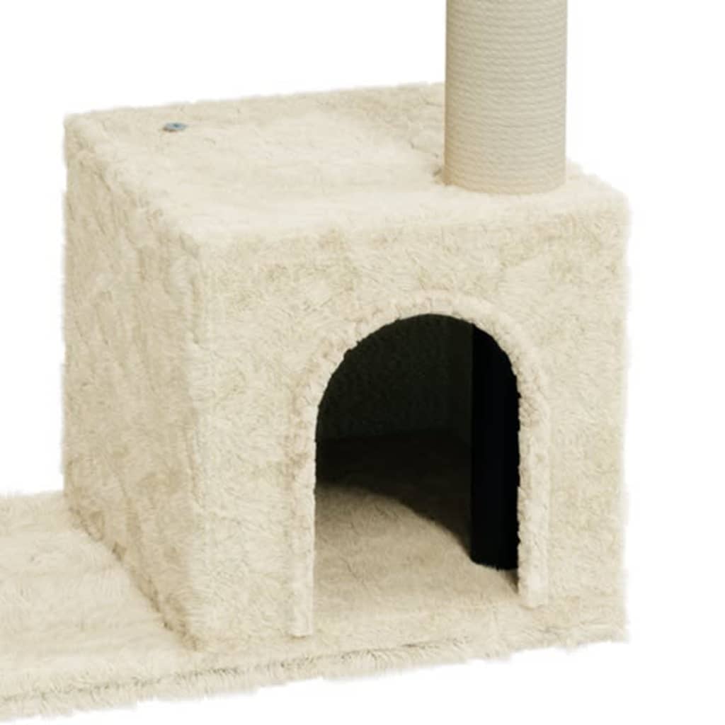 vidaXL Cat Scratching Tree with Sisal Scratching Posts 70 cm Cream