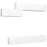 vidaXL 7-Piece TV Cabinet Set Engineered Wood White
