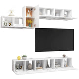 vidaXL 7-Piece TV Cabinet Set Engineered Wood White