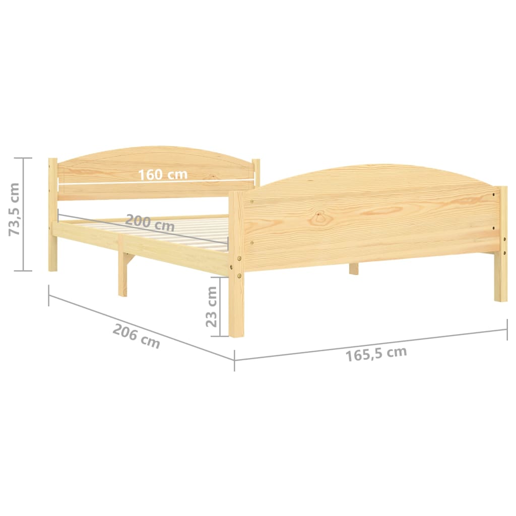 vidaXL Bedframe massief grenenhout 140x200 cm