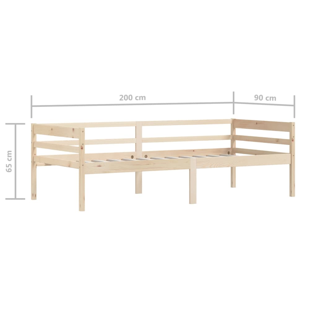 vidaXL Cadre de lit massif vert 90x200 cm