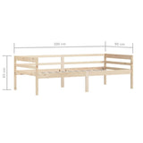 vidaXL Cadre de lit massif vert 90x200 cm