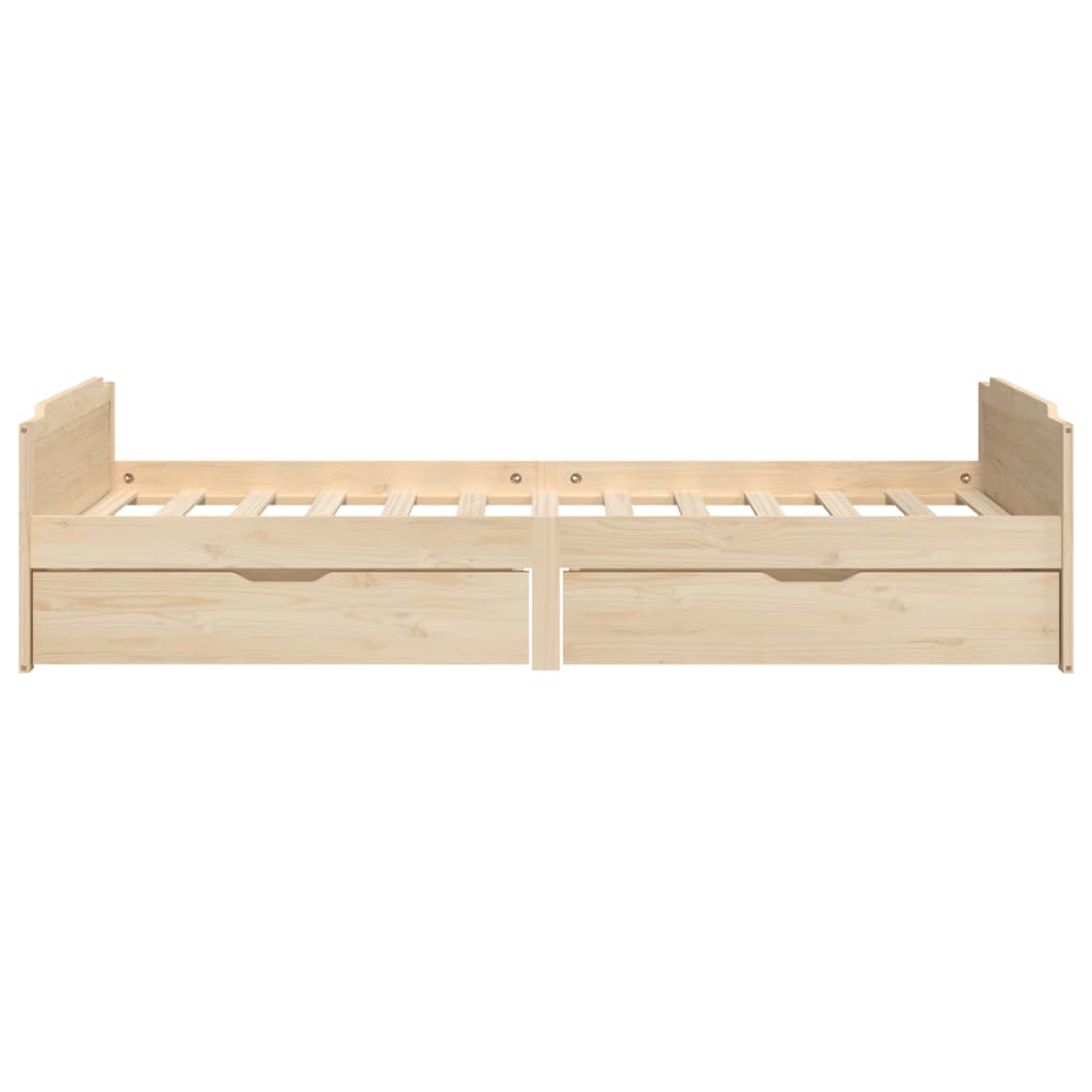 vidaXL Bedframe met lades massief grenenhout 90x200 cm