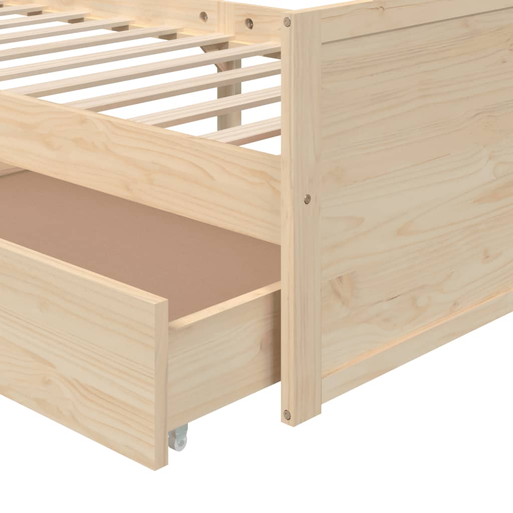 vidaXL Bedframe met lades massief grenenhout 90x200 cm