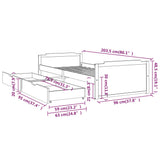 vidaXL Bedframe met lades massief grenenhout 90x200 cm