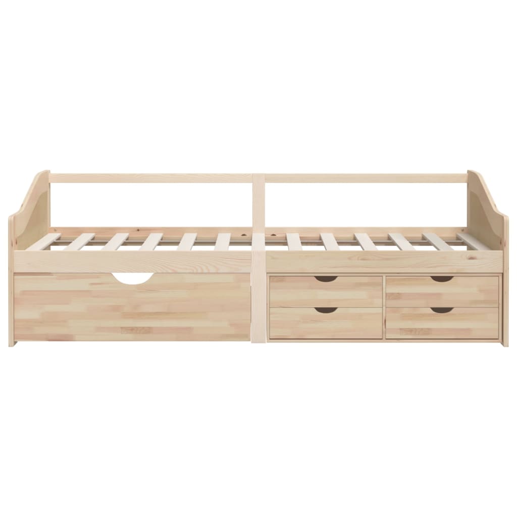 vidaXL Bedbank 3-zits met lades massief grenenhout 90x200 cm