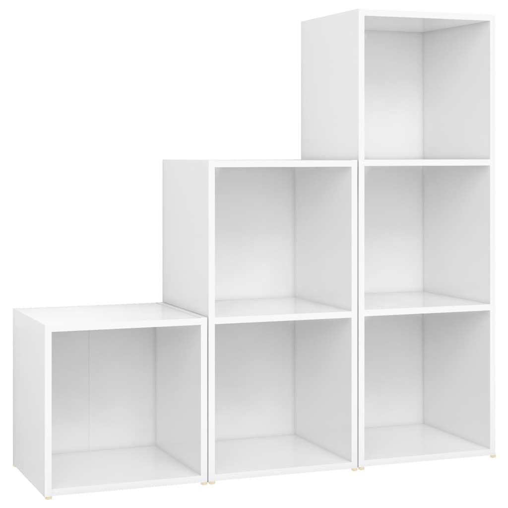 vidaXL 3-Piece TV Cabinet Set Engineered Wood White