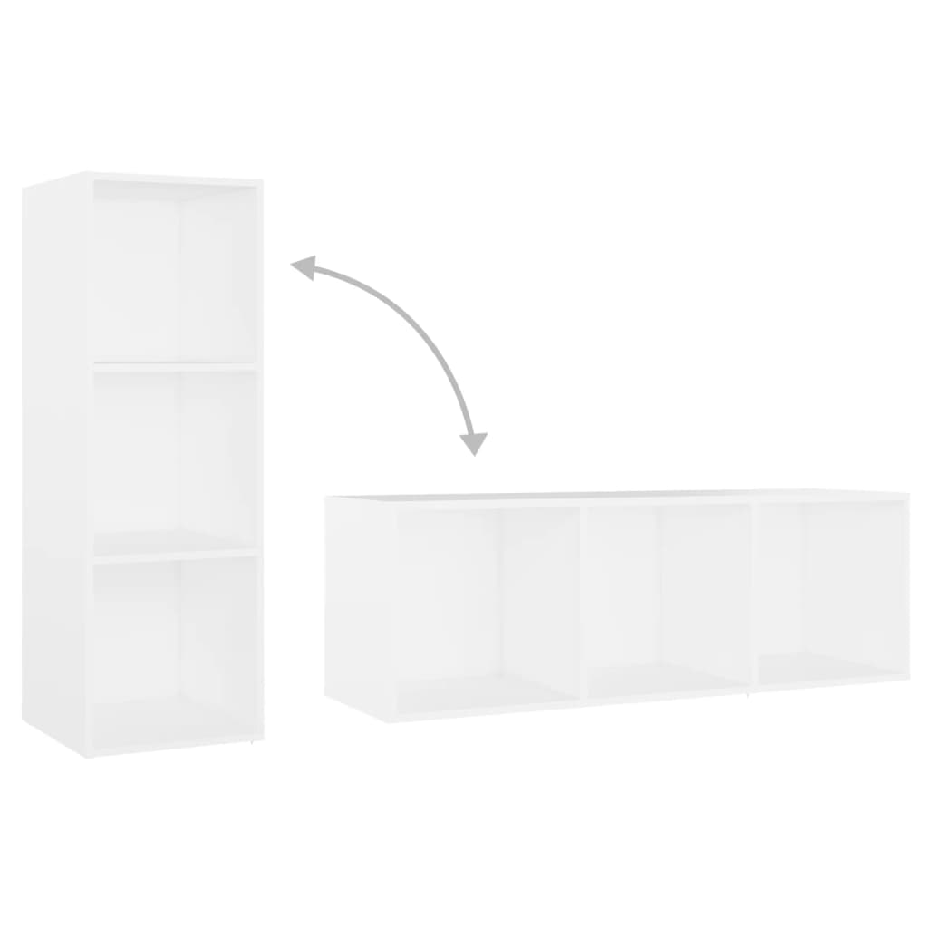 vidaXL 3-Piece TV Cabinet Set Engineered Wood White
