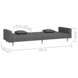 vidaXL 2-Seater Sofa Bed with 2 Pillows Fabric Dark Grey